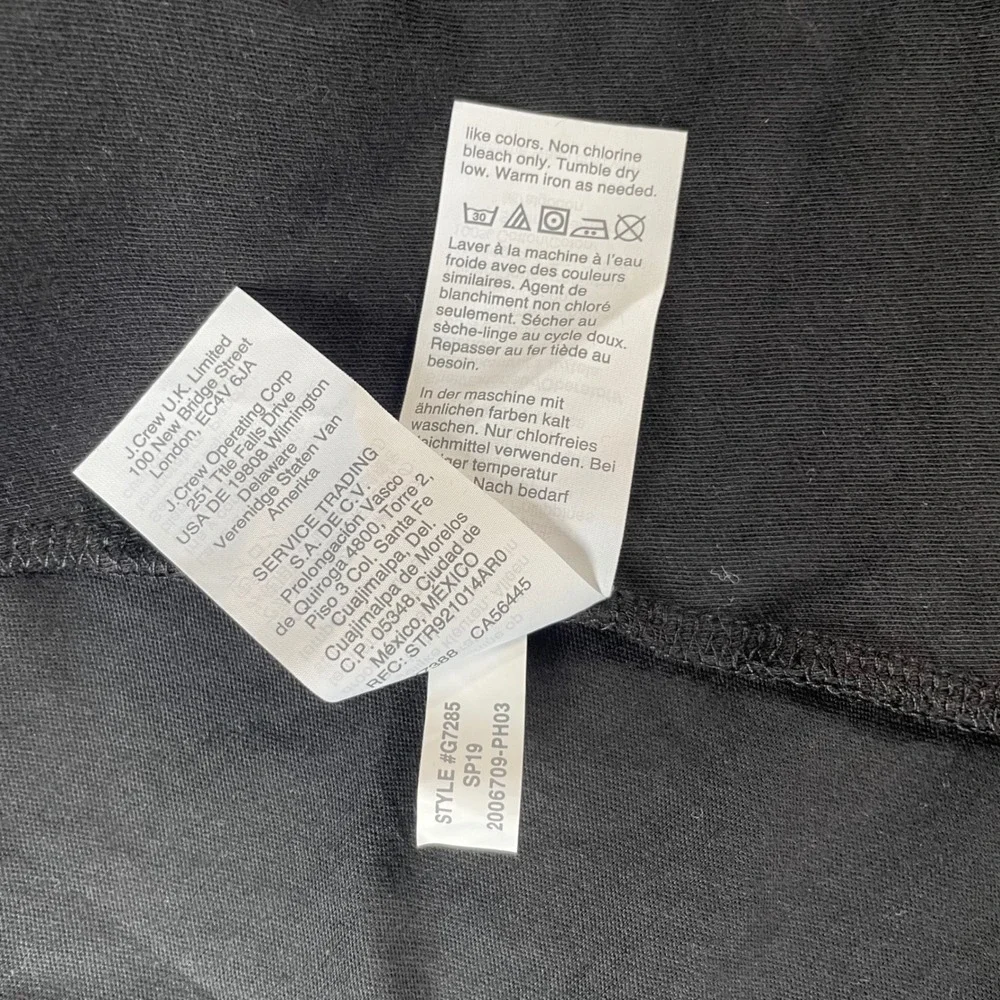 J Crew Cardigan Womens M Black Open Front Drape Cotton Minimalist Lightweight